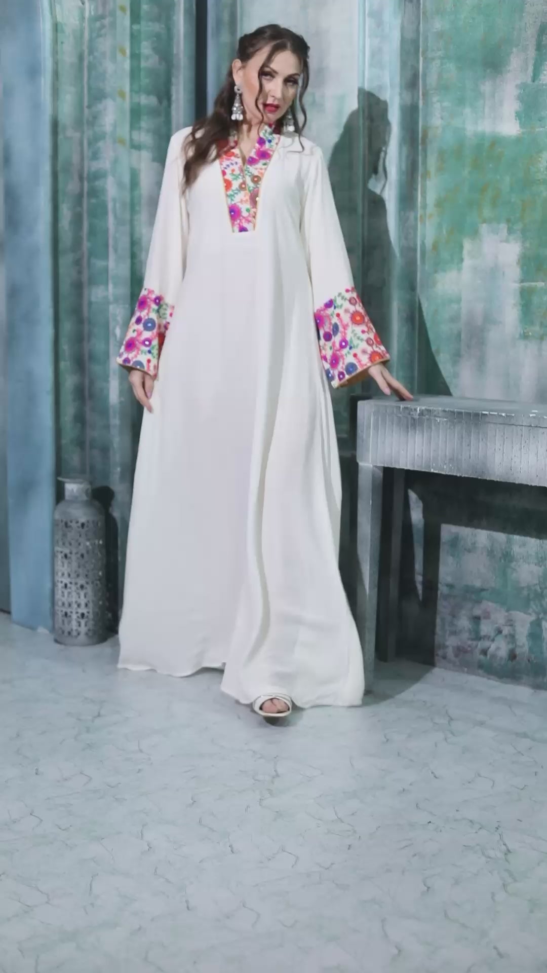 Floral Accent Panel Flared Maxi Dress For Women