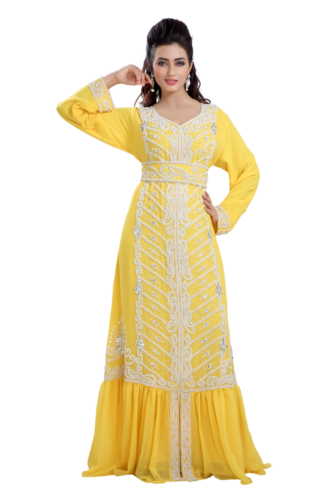 Party Gown Jalabiya With Embroidered Robe - Maxim Creation